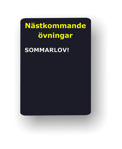 Nästkommande övningar  SOMMARLOV!